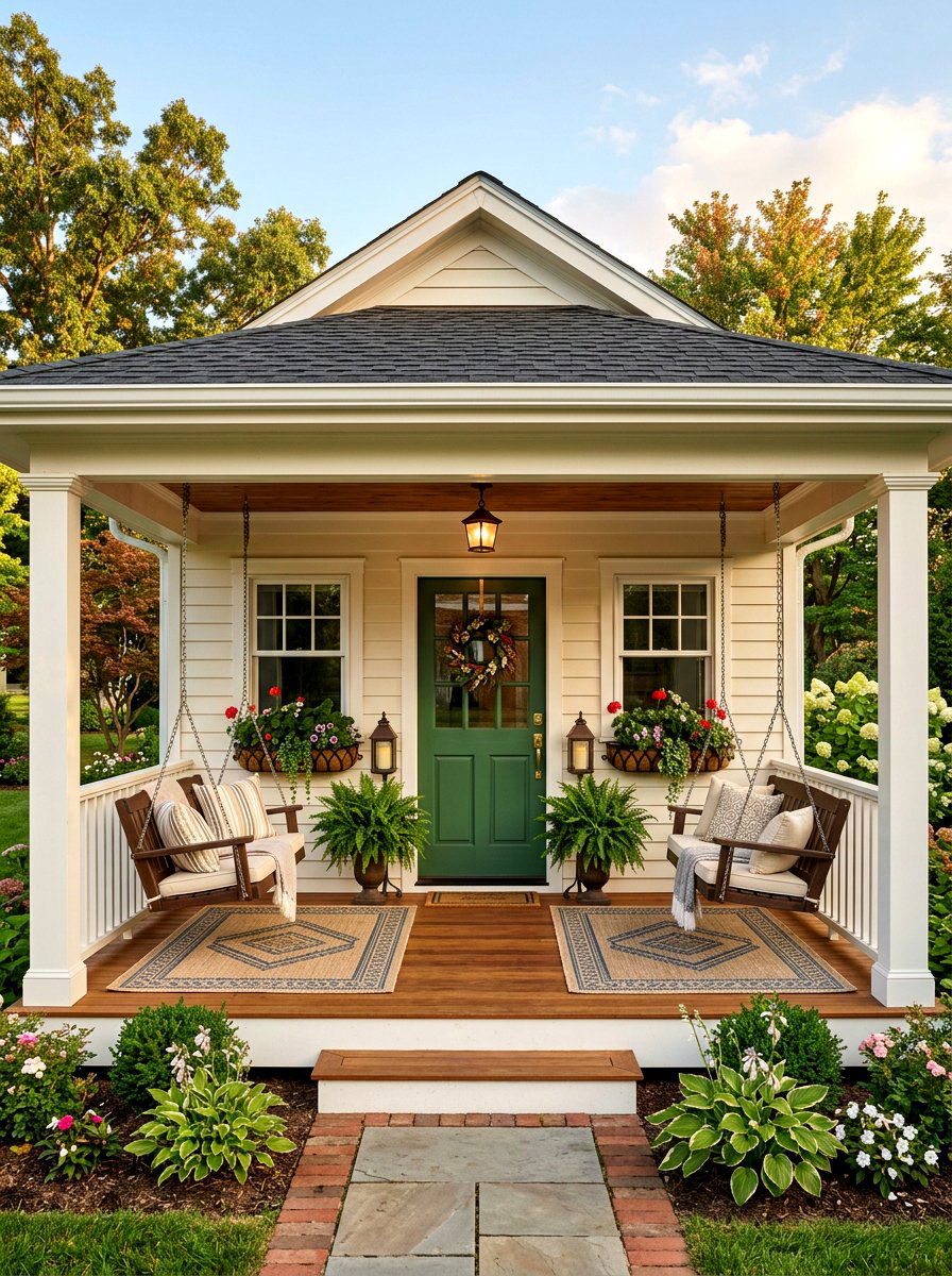 Symmetrical bungalow porch arrangement - 30 symmetrical curb appeal ideas