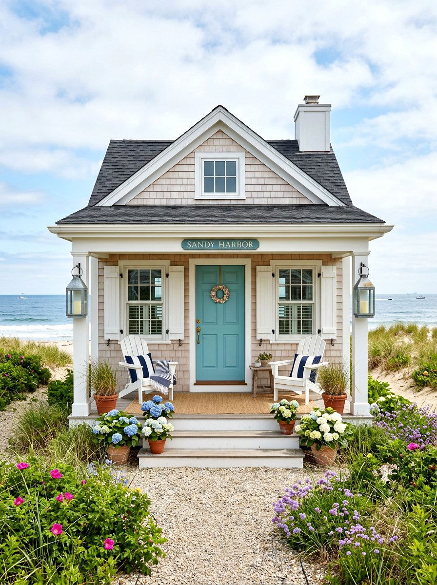 Symmetrical coastal cottage exterior - 30 symmetrical curb appeal ideas