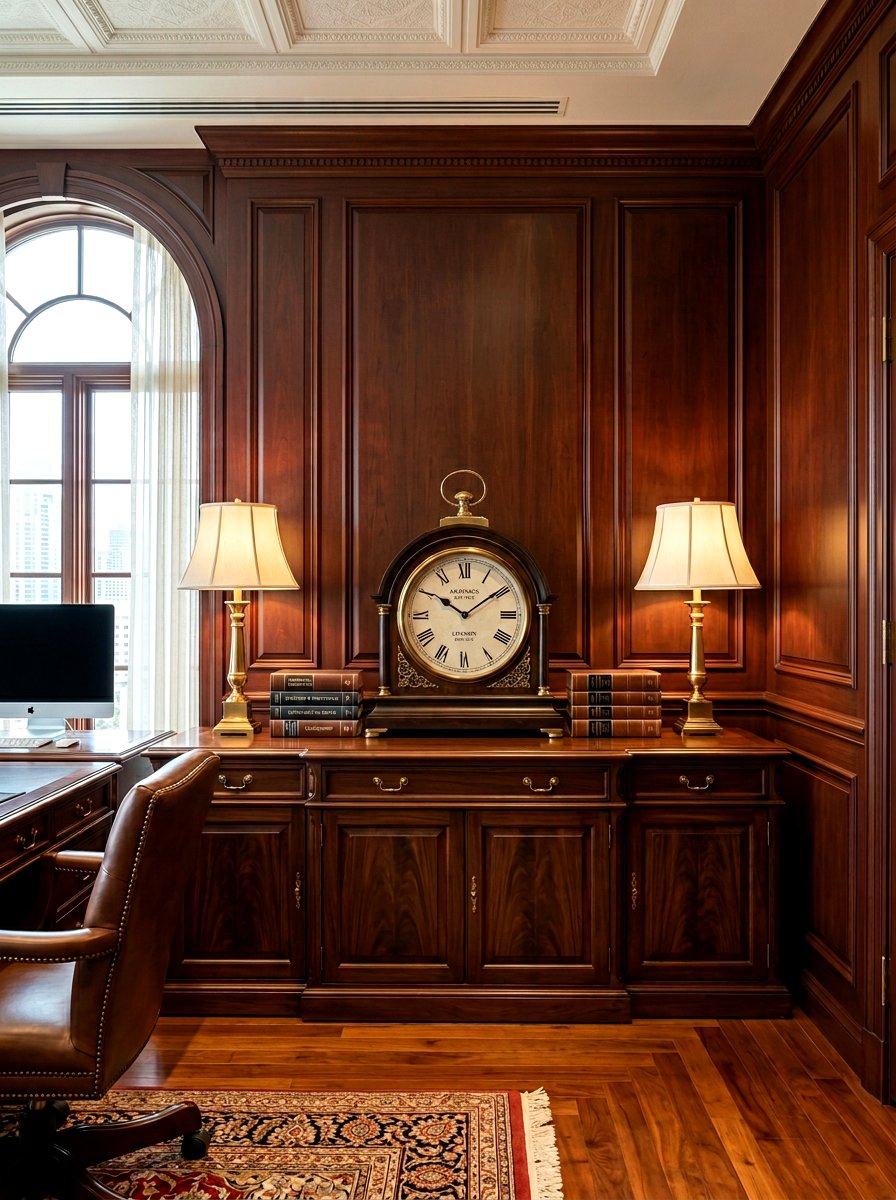Symmetrical credenza arrangement - 30 office credenza styling ideas