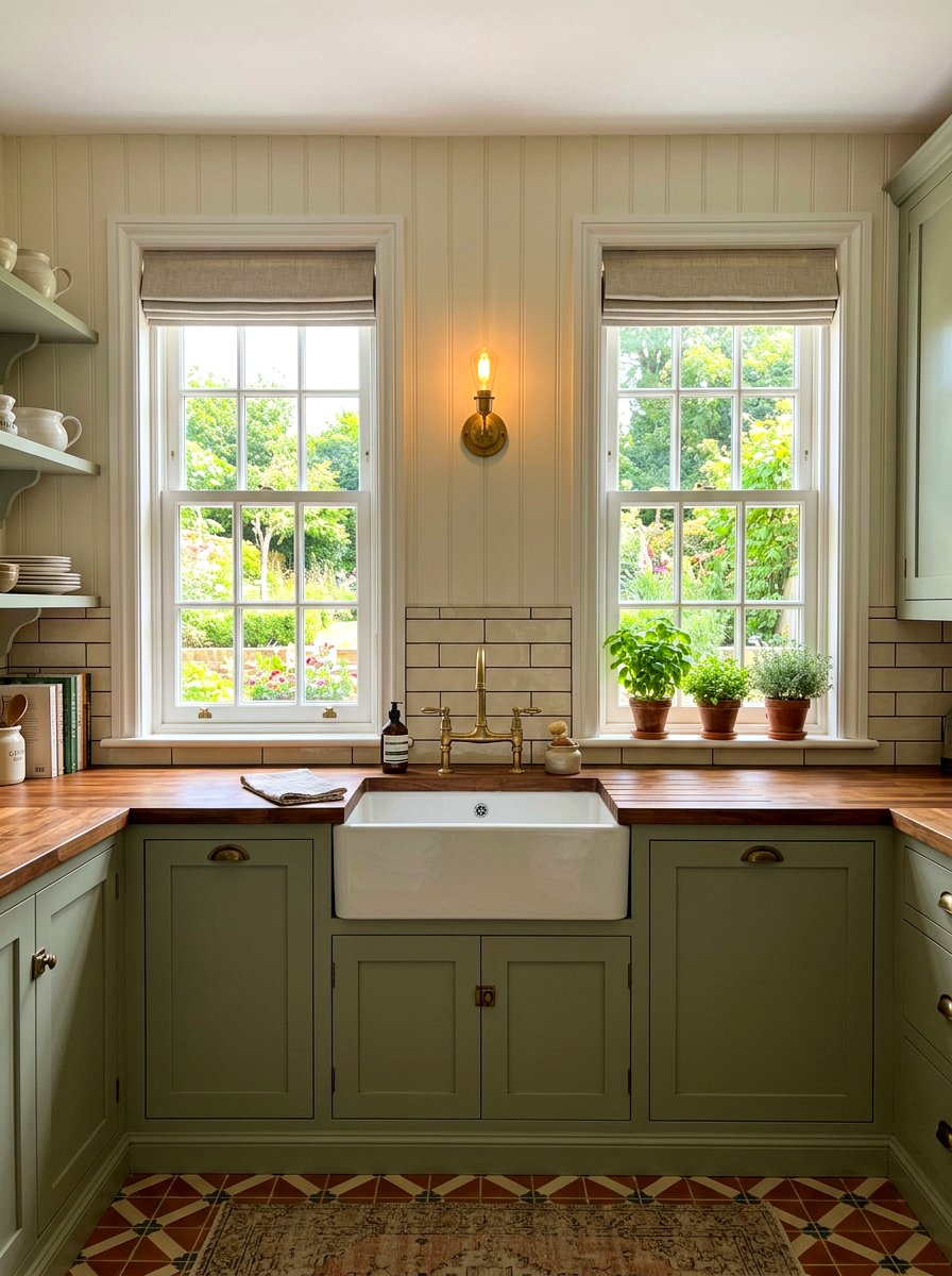 Symmetrical double windows over sink - 30 sink window kitchen ideas