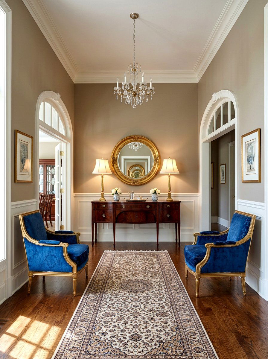 Symmetrical foyer layout - 30 dramatic foyer decor ideas