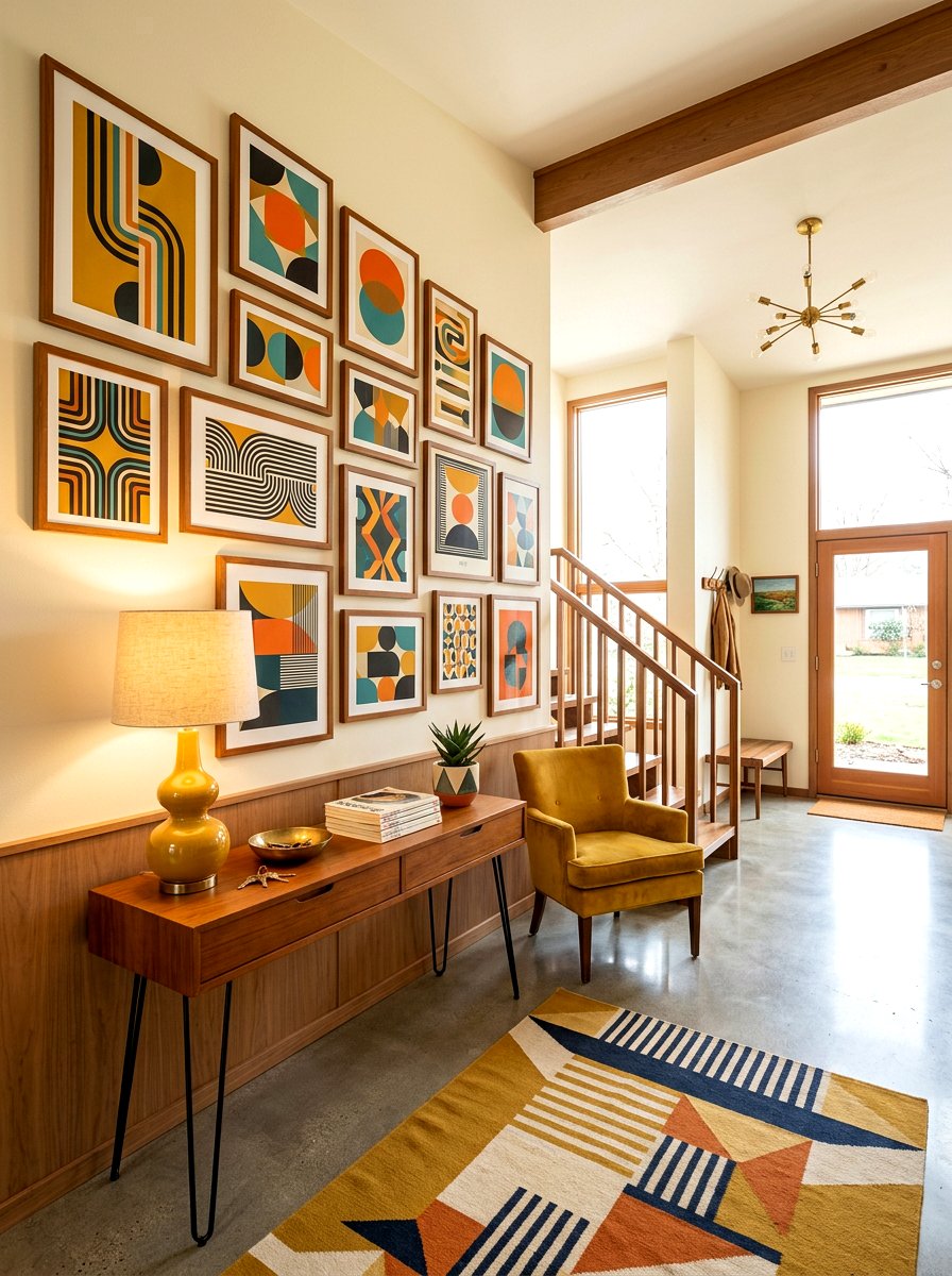 Symmetrical frame arrangement - 30 salon wall ideas