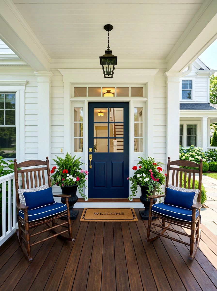 Symmetrical front porch seating - 30 porch rocking chair styling ideas