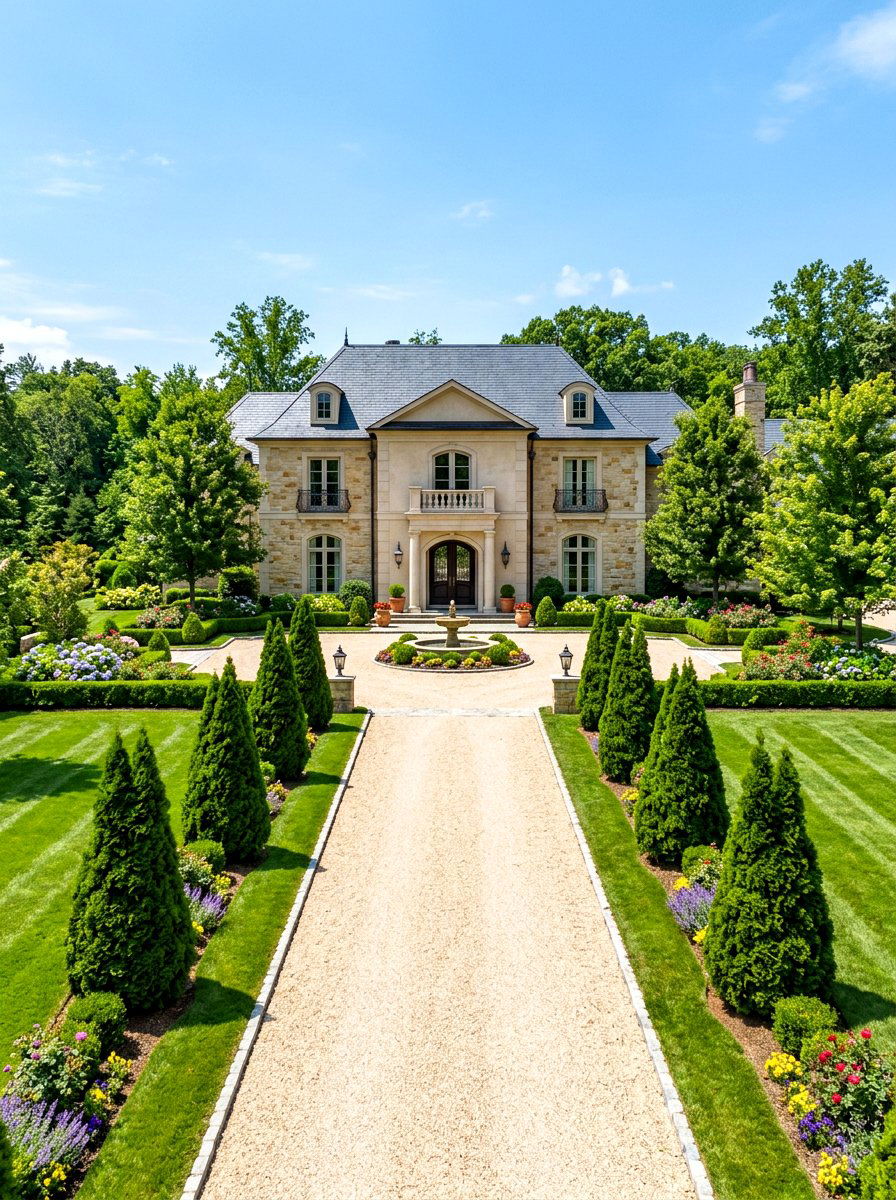 Symmetrical front yard landscaping - 30 evergreen front yard ideas