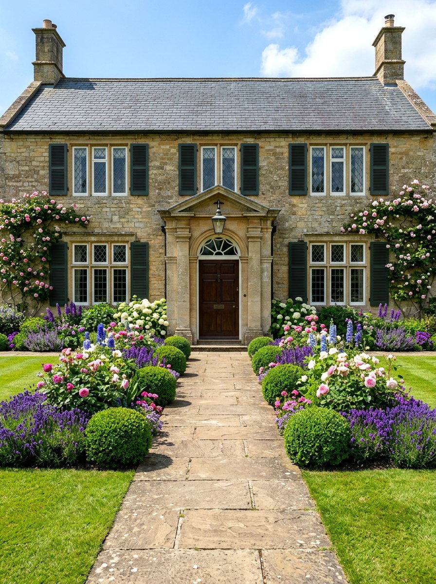 Symmetrical garden border - 30 small front garden border ideas