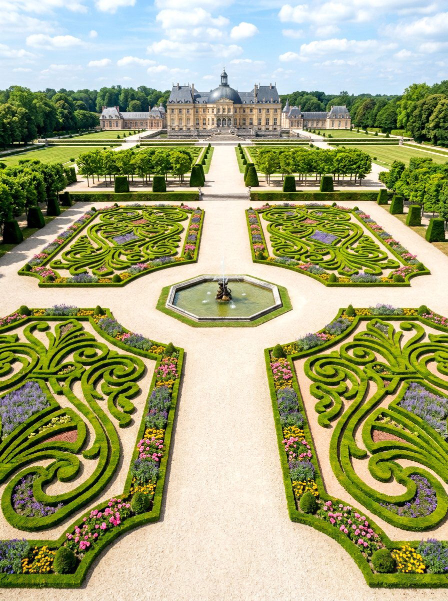 Symmetrical garden parterre - 30 knot garden ideas