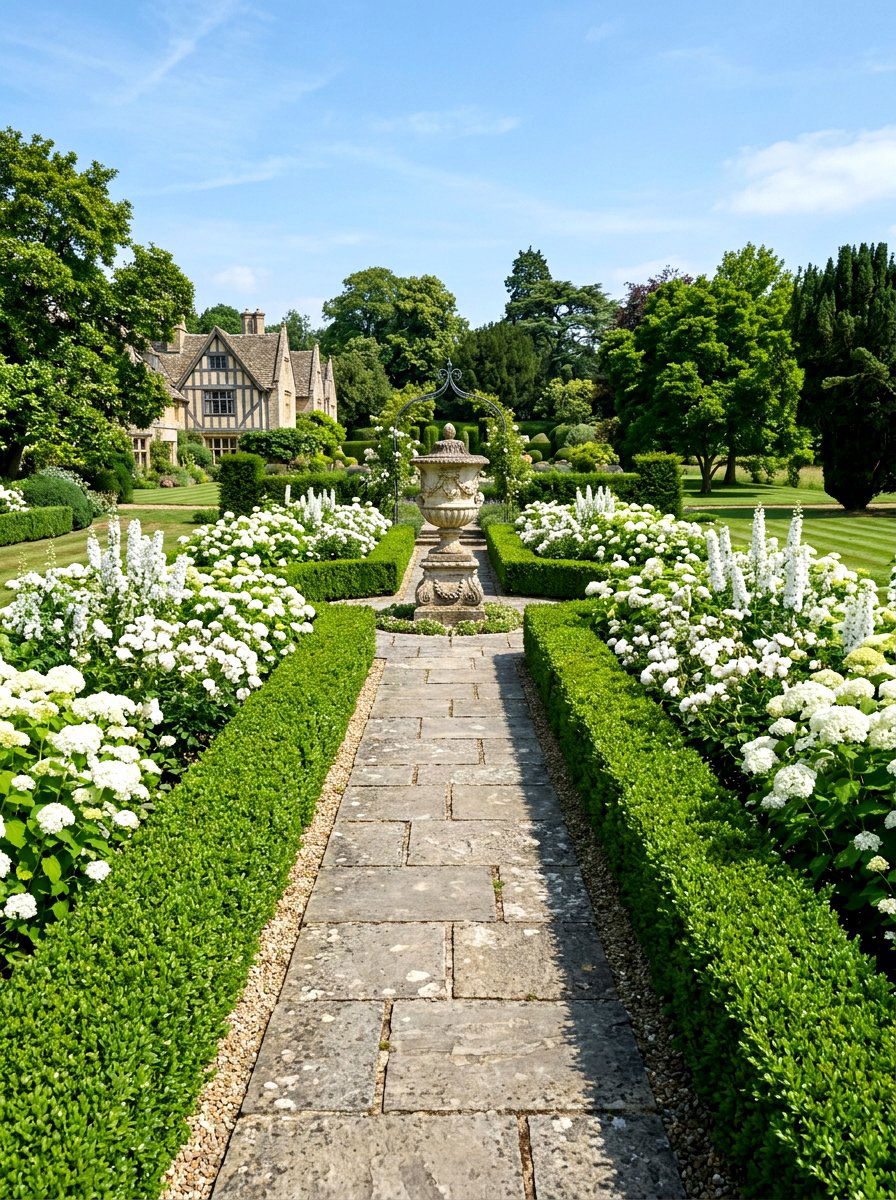 Symmetrical garden path - 30 courtyard garden ideas