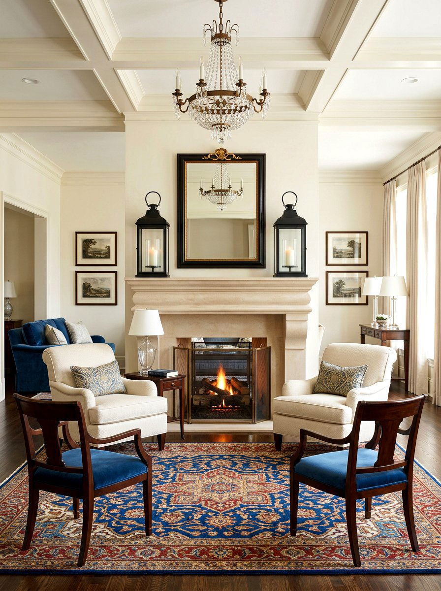 Symmetrical glass lanterns - 30 mantel shelfie ideas