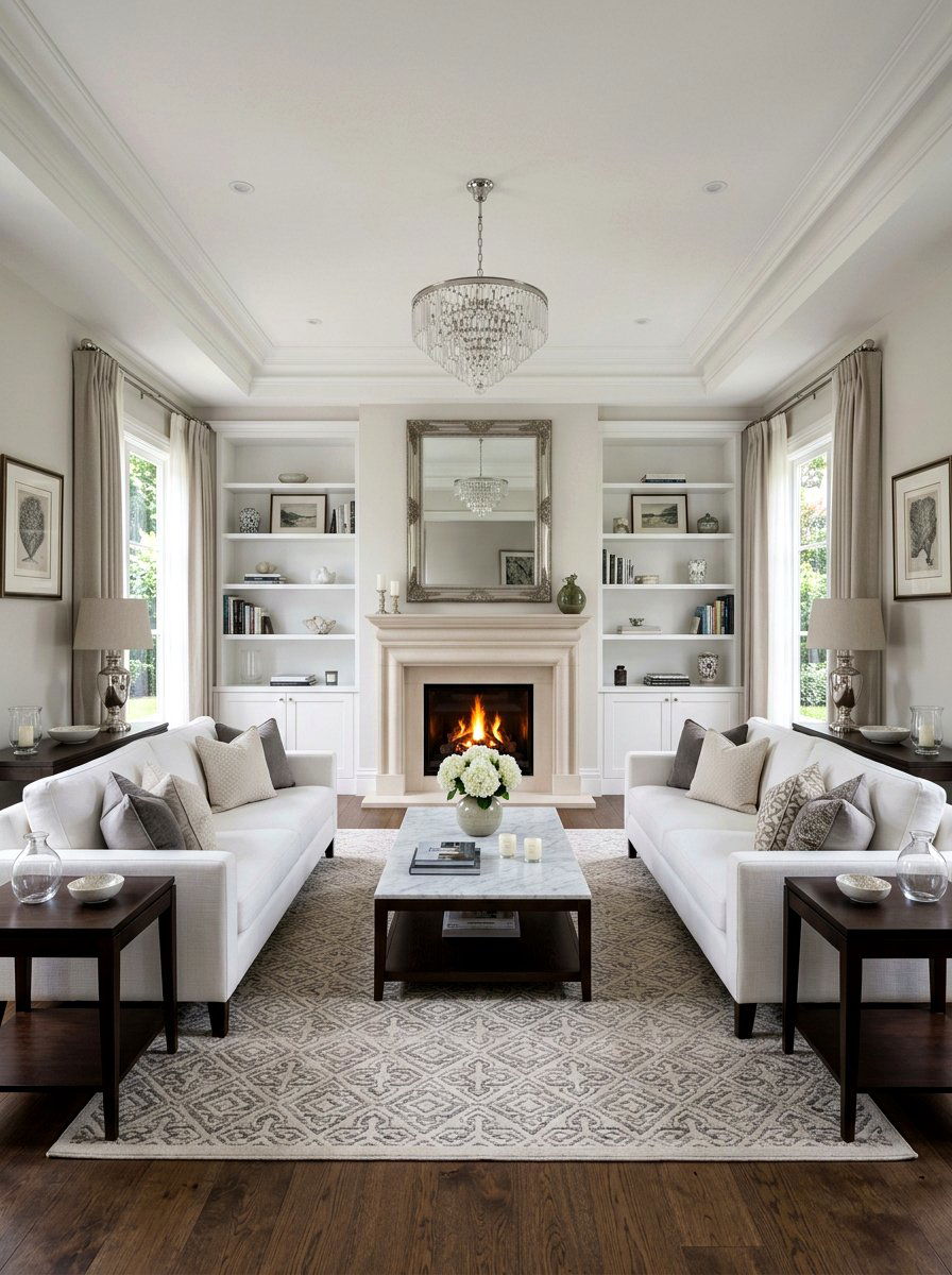 Symmetrical living room arrangement - 30 furniture arrangement ideas