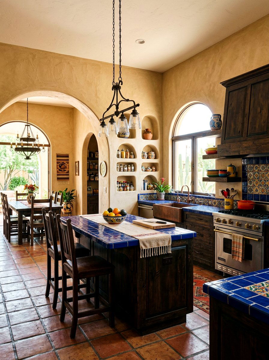 Symmetrical plate grid wall - 30 plate wall kitchen ideas