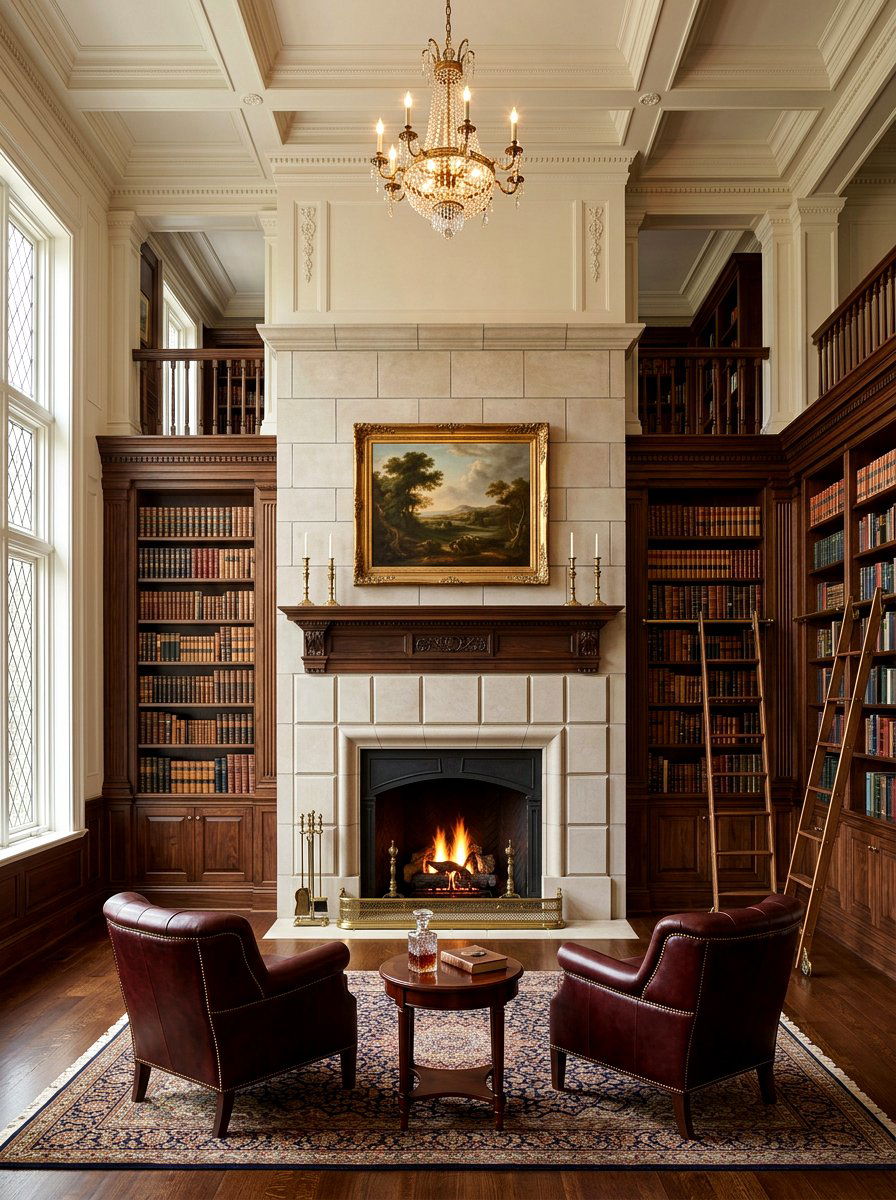 Symmetrical stone fireplace - 30 stone fireplace ideas