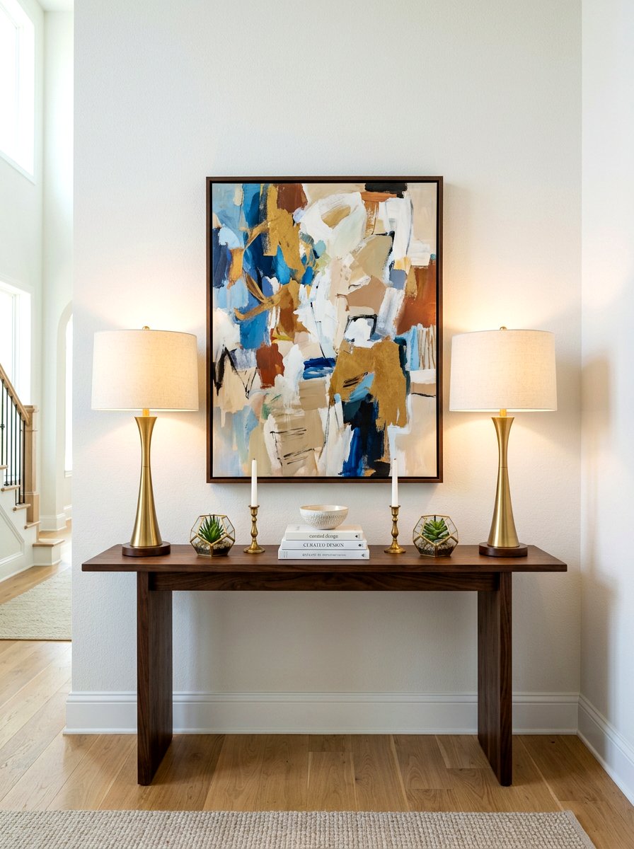 Symmetry In Console Styling - 30 console table decor ideas