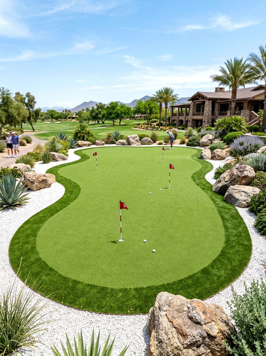 Synthetic Grass Putting Green - 30 no grass backyard luxury ideas