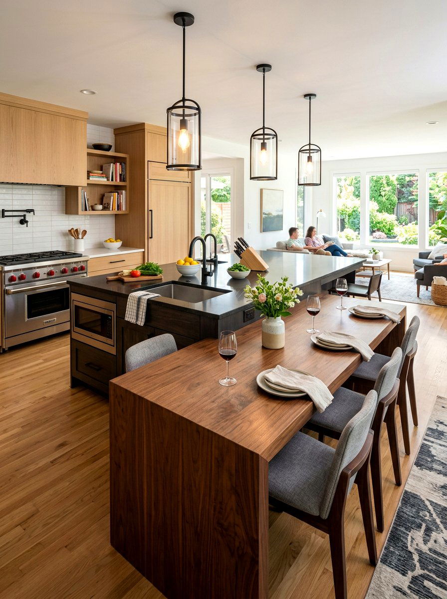 T shaped kitchen island with sink - 30 kitchen island with sink ideas