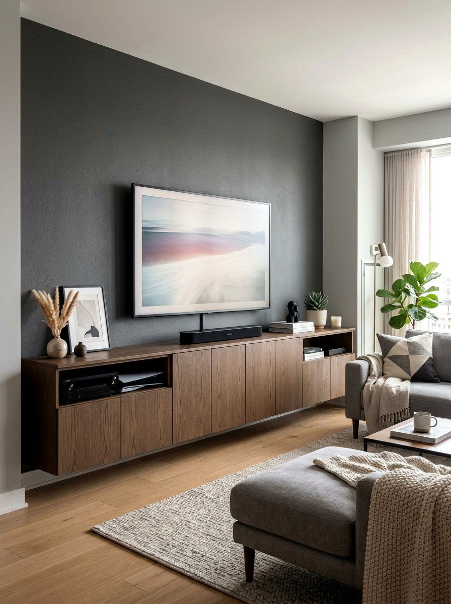 TV Media Center - 30 repurposed cabinet ideas