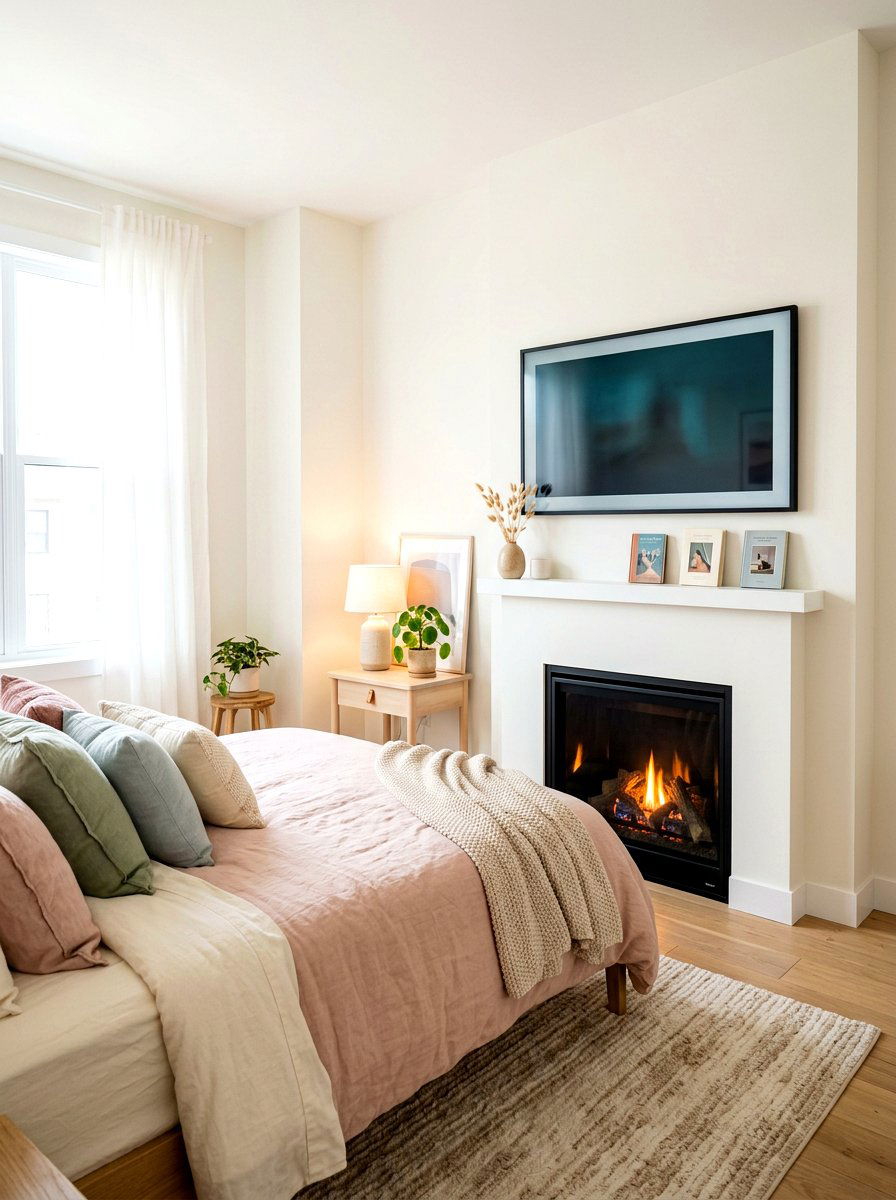 TV Over Ventless Fireplace - 30 fireplace and TV layout ideas