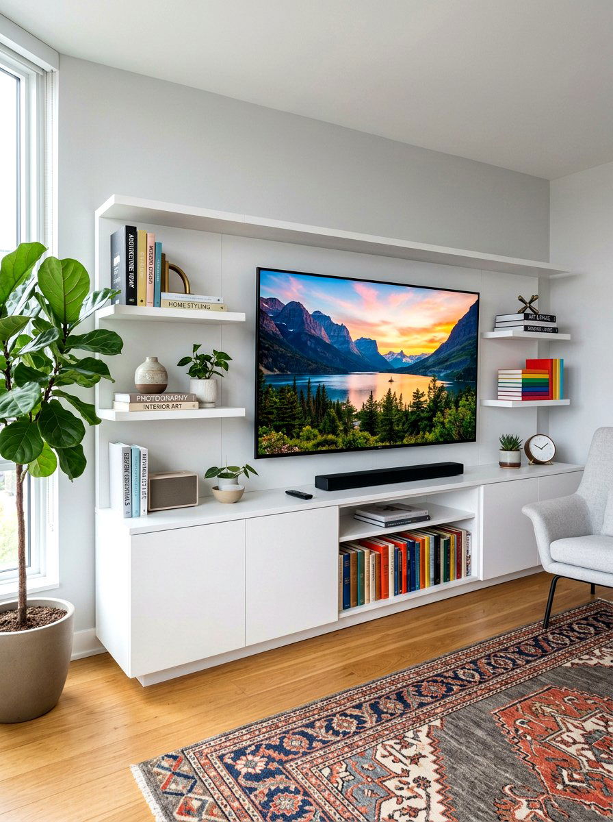 TV Stand Book Styling - 30 stacked books decor ideas