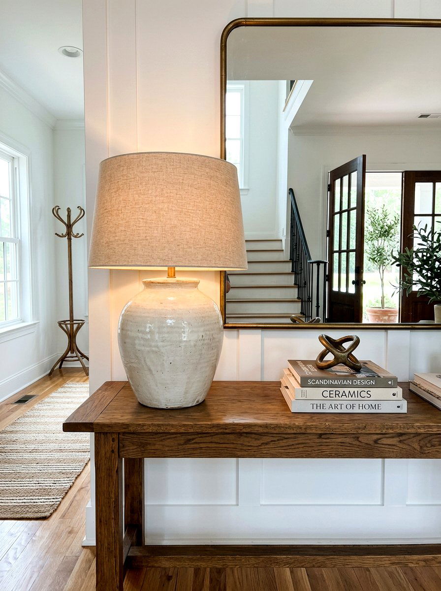 Table Lamp Decor - 30 designer entry table decor ideas