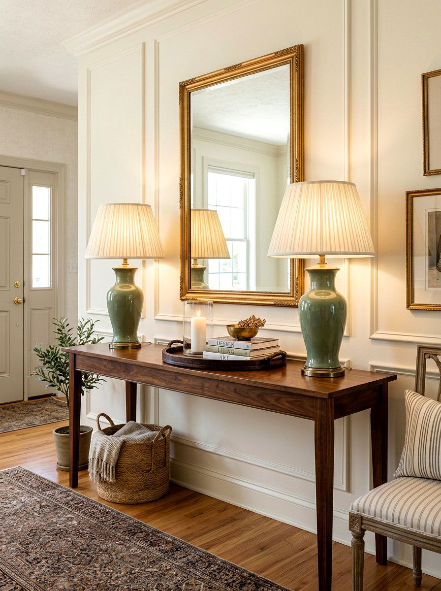 Table Lamps On Console Table - 30 console styling ideas