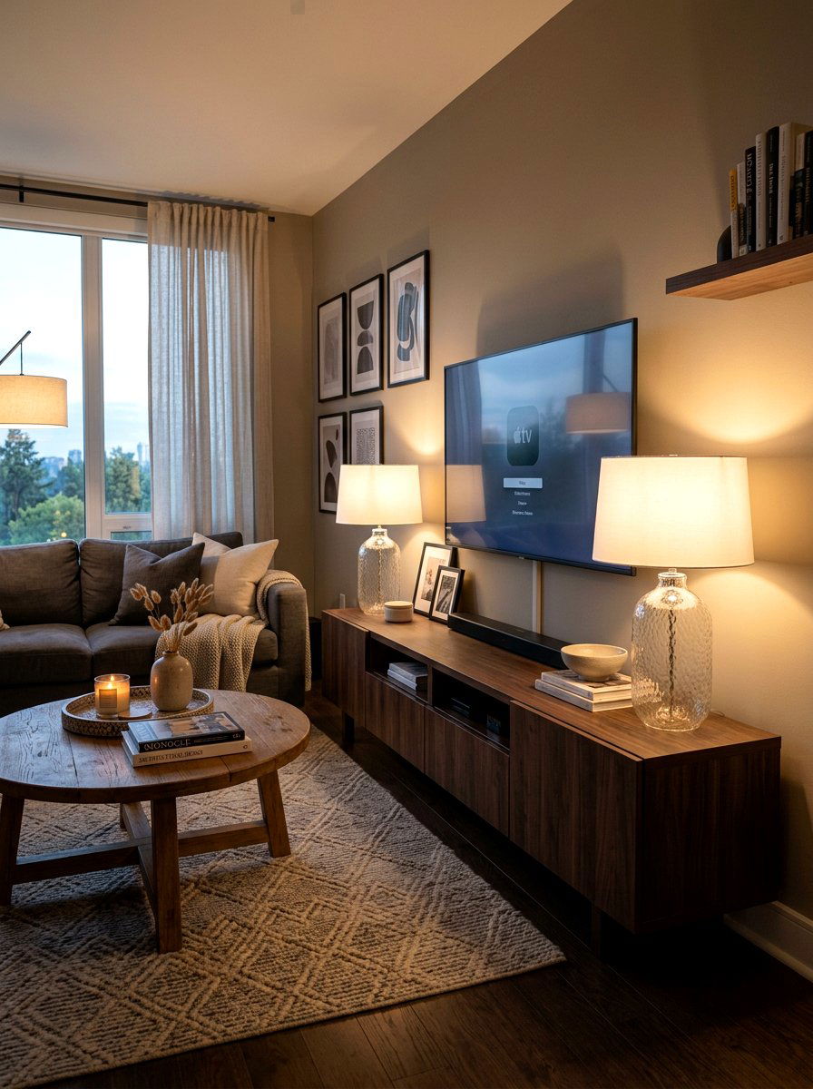 Table Lamps On Media Console - 30 media console styling ideas