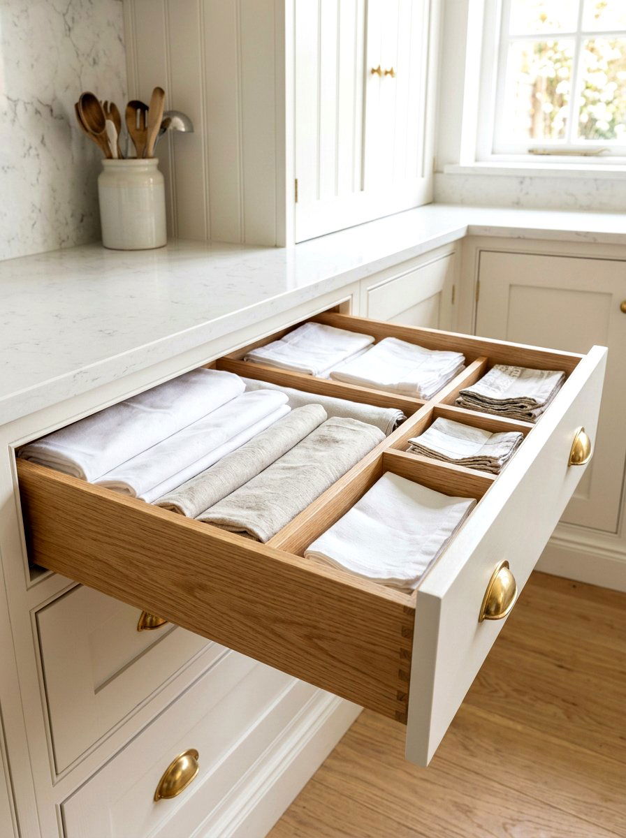 Table Linen Storage Drawer - 30 organizing kitchen drawers ideas