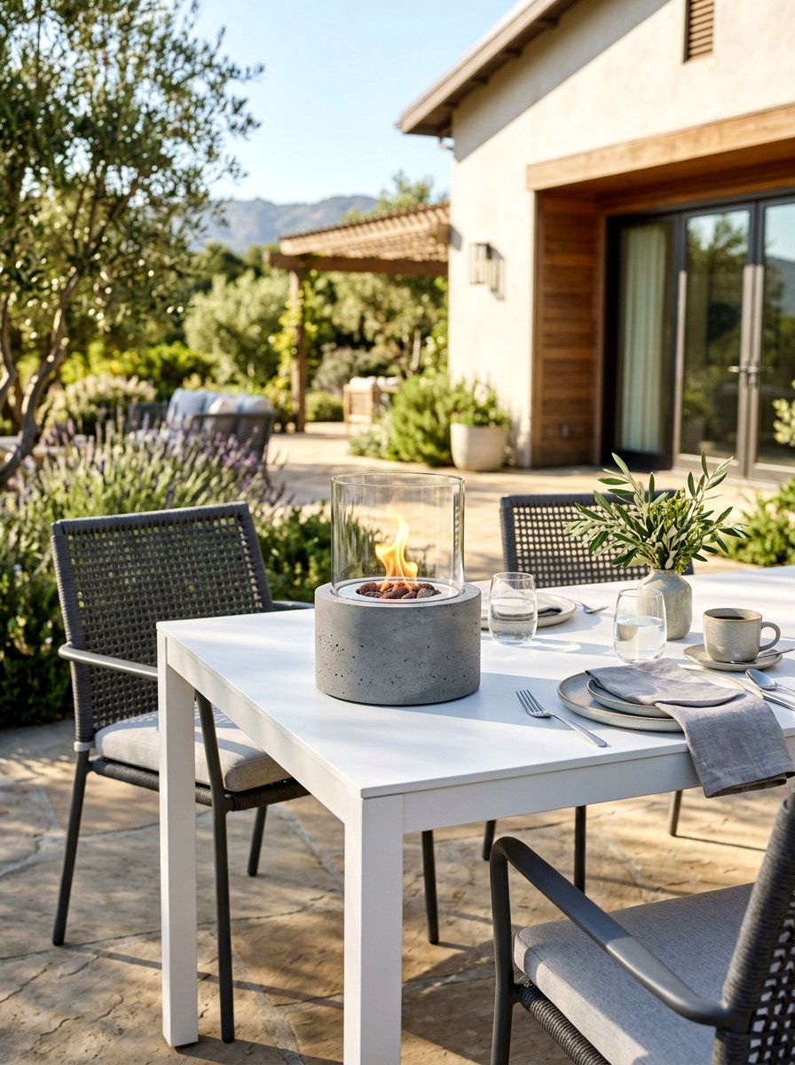 Tabletop Concrete Fire Pit - 30 portable fire pit ideas
