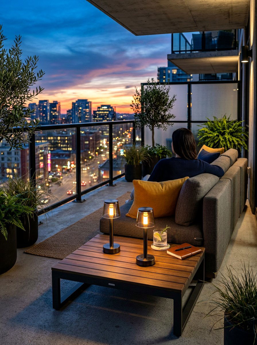 Tabletop Cordless Lamp - 30 lamp lit patio ideas