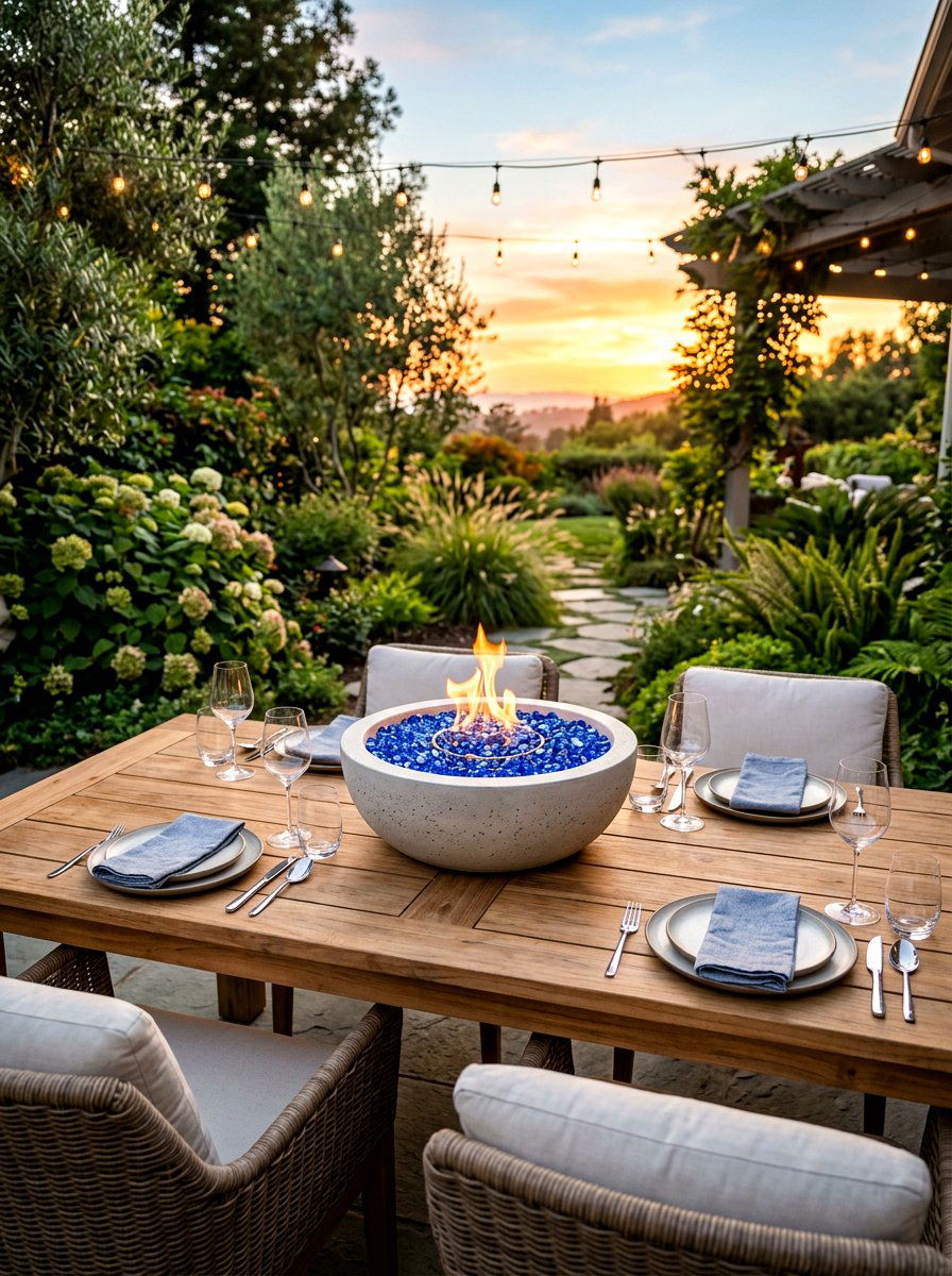 Tabletop Fire Bowl - 30 intimate patio ideas