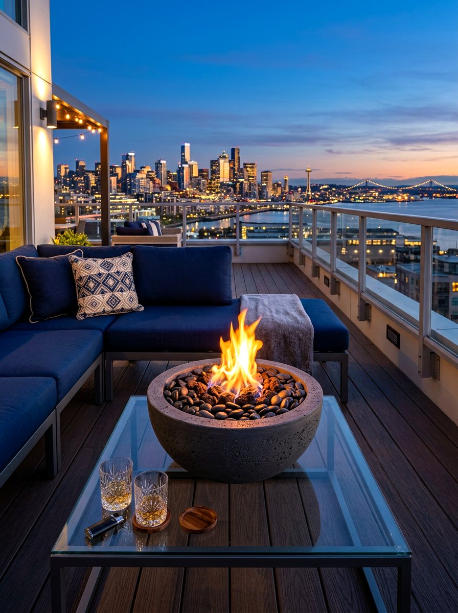 Tabletop fire bowl - 30 evening patio party ideas