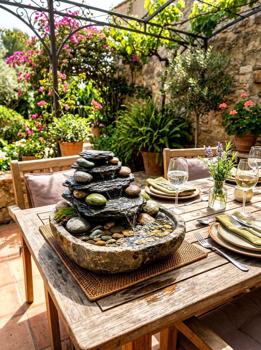 Tabletop fountain - 30 patio fountain ideas