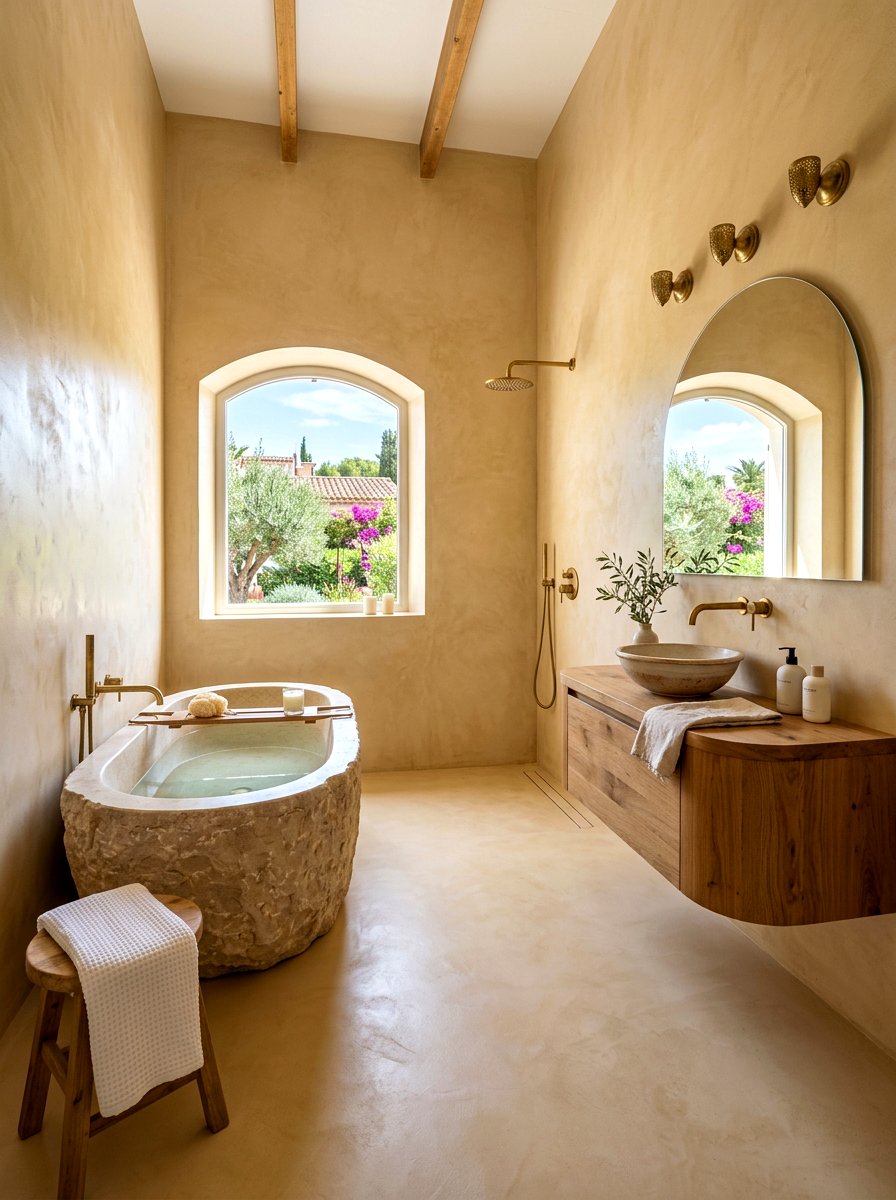 Tadelakt Bathroom Finish - 30 plaster wall ideas
