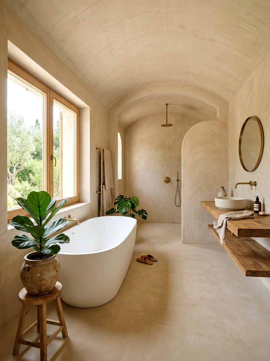 Tadelakt Plaster Wall Bathroom - 30 Moroccan bathroom ideas