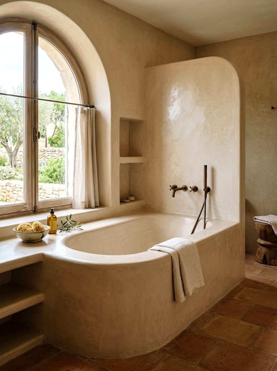 Tadelakt plaster finish - 30 tub surround ideas