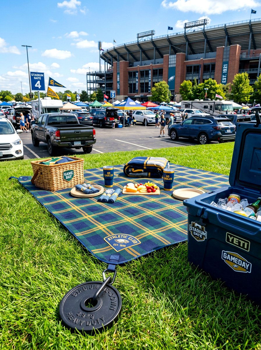Tailgate Picnic With Cooler Weights - 30 picnic blanket corner ideas