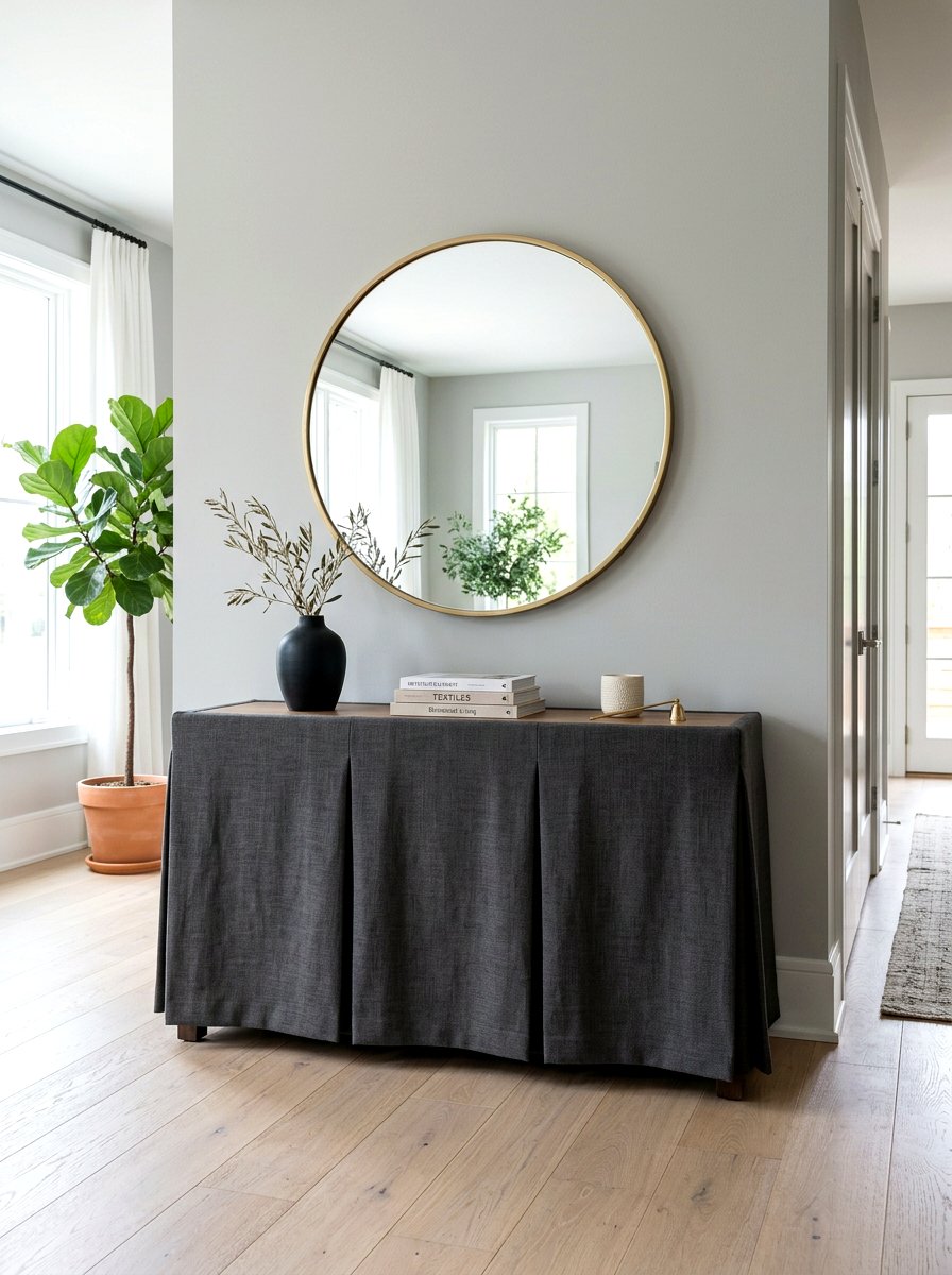Tailored Box Pleat Console - 30 skirted table ideas