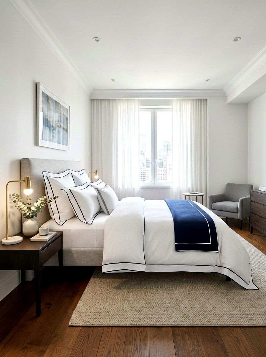 Tailored Cotton Piped Bedding - 30 piped bedding ideas