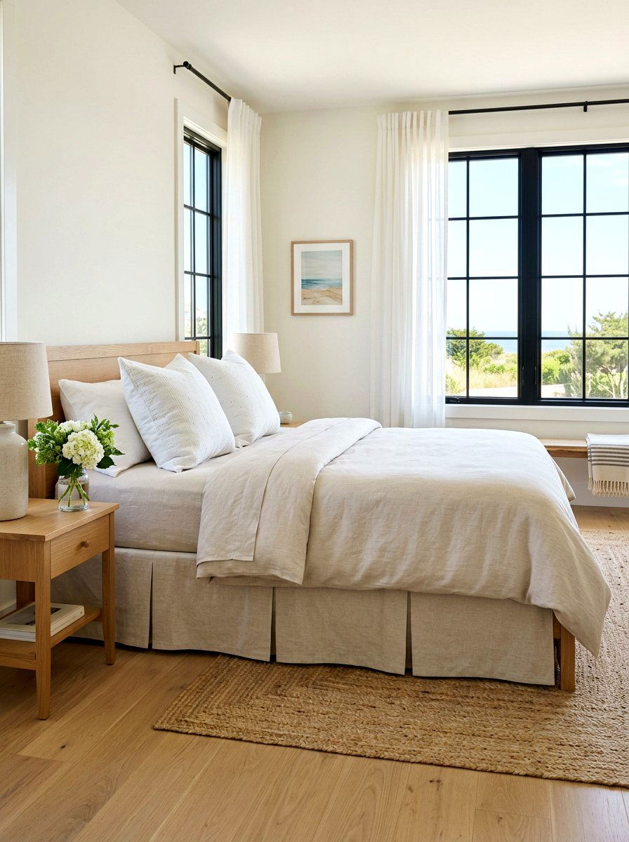Tailored Linen Skirted Bed - 30 skirted bed ideas