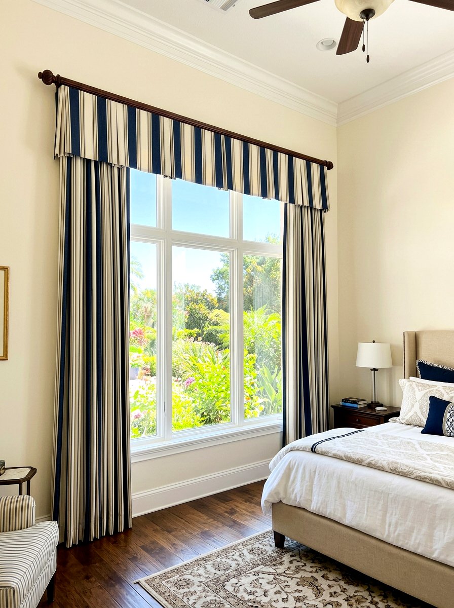 Tailored window valance - 30 English country bedroom ideas