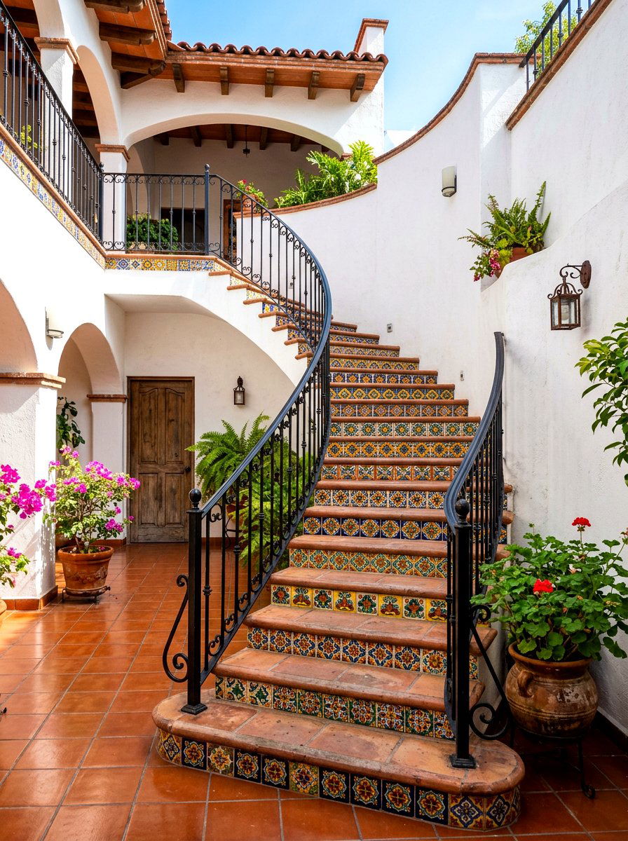 Talavera Tile Accent - 30 Spanish courtyard ideas