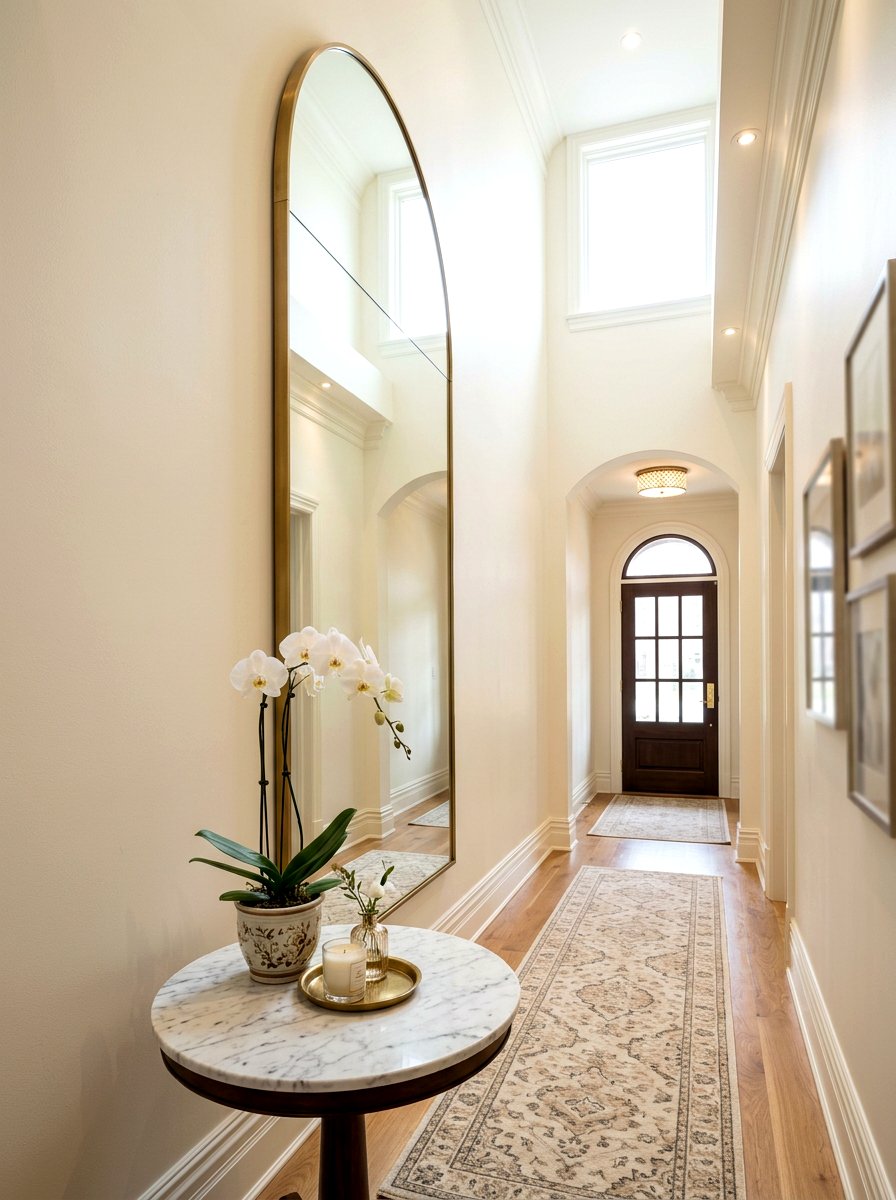 Tall Arch Mirror - 30 foyer mirror wall ideas