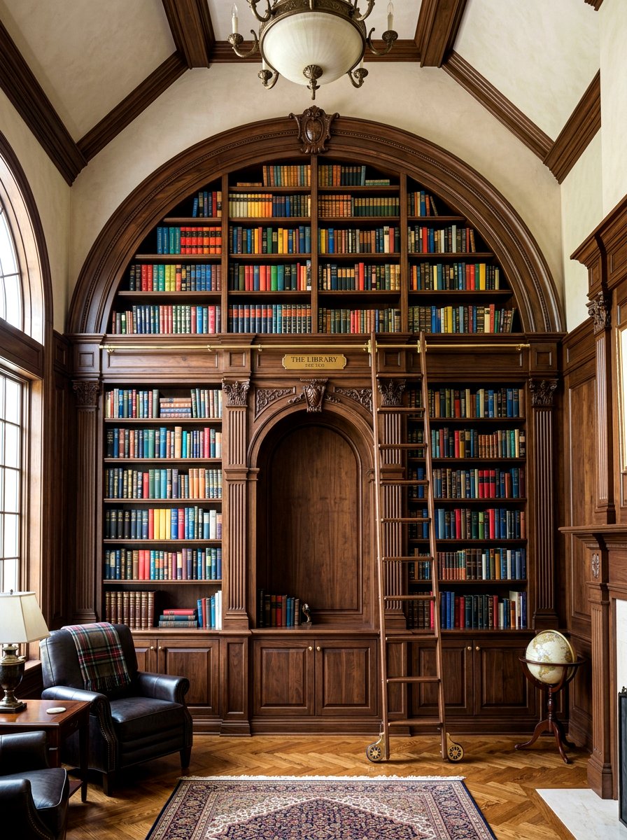Tall Arched Bookshelf - 30 arched bookshelf ideas