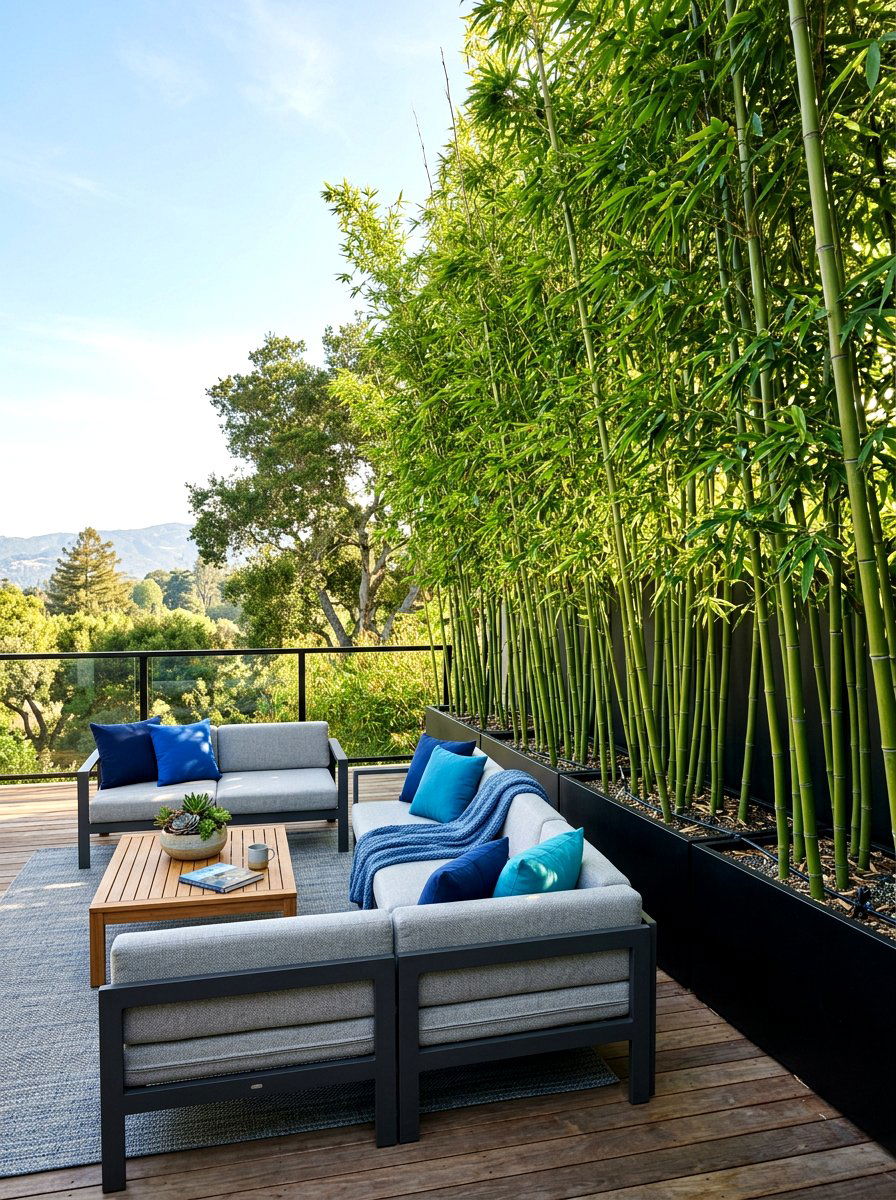 Tall Bamboo Deck Privacy - 30 deck privacy ideas