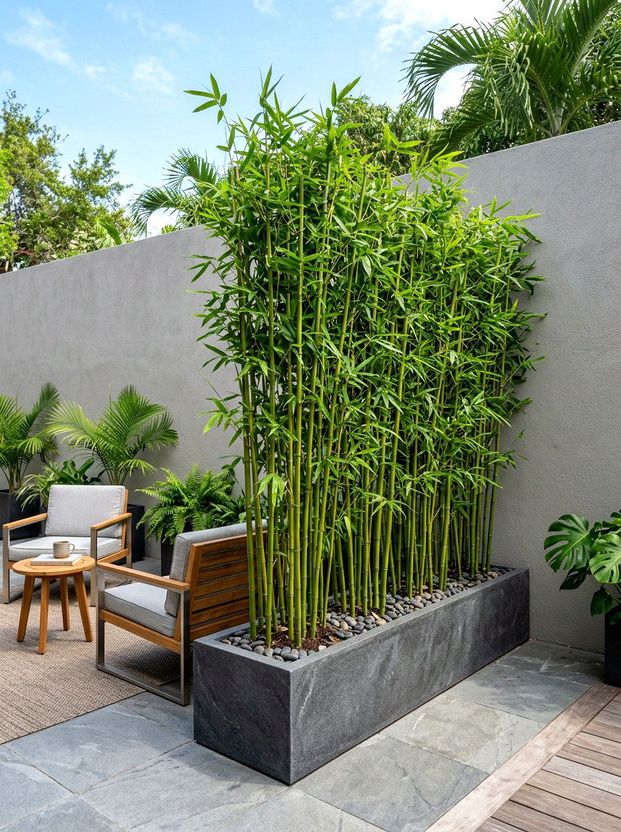 Tall Bamboo Privacy Screen - 30 outdoor room divider ideas