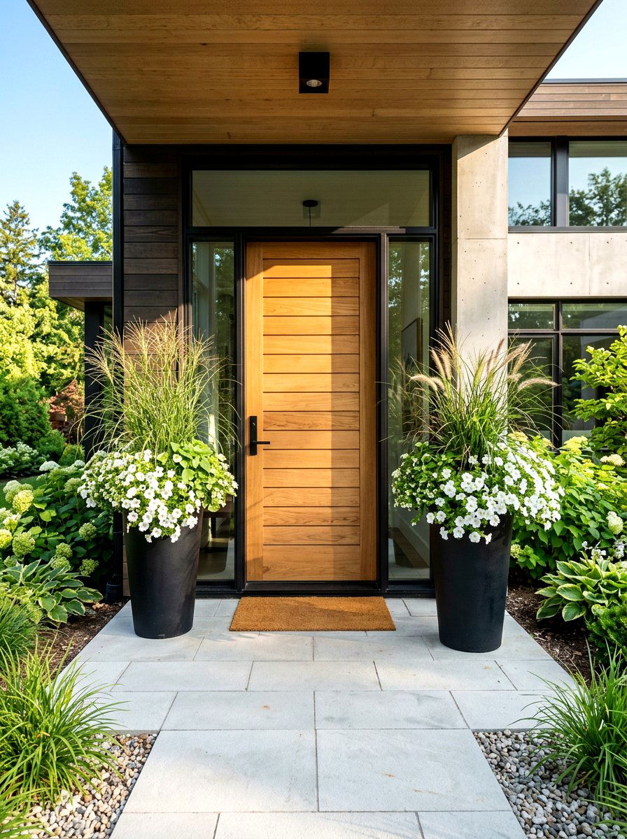 Tall Black Front Porch Flower Pots - 30 front porch flower pot ideas