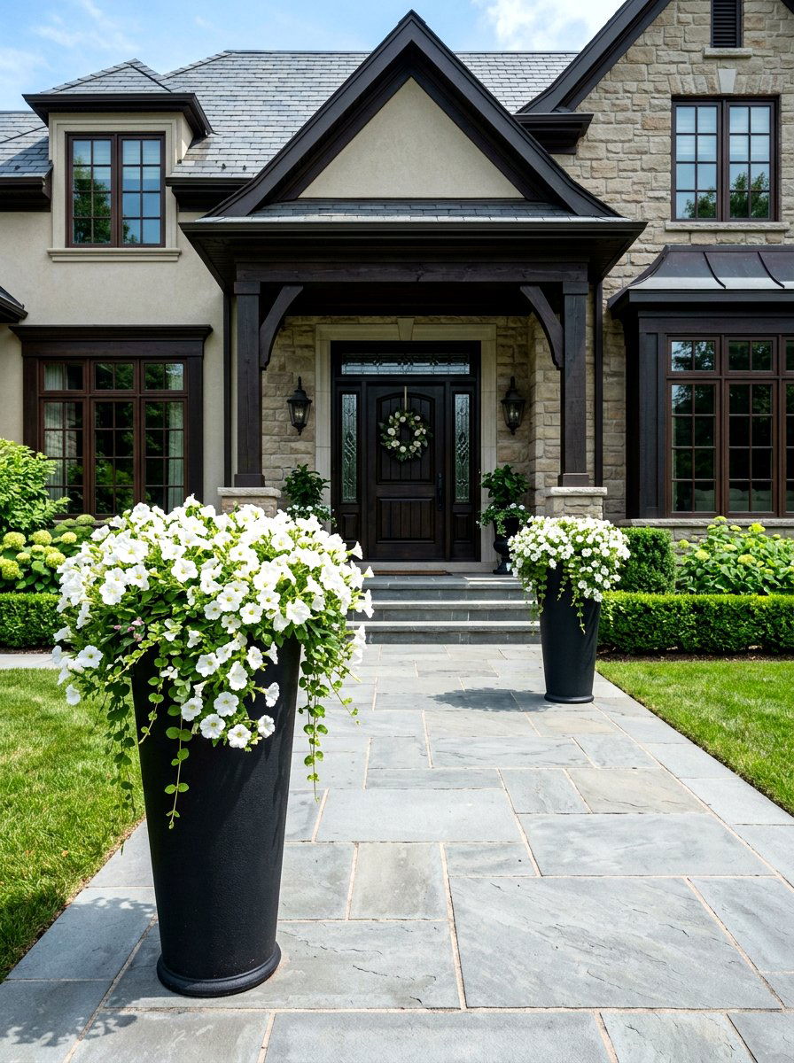 Tall Black Tapered Planter - 30 backyard planter ideas