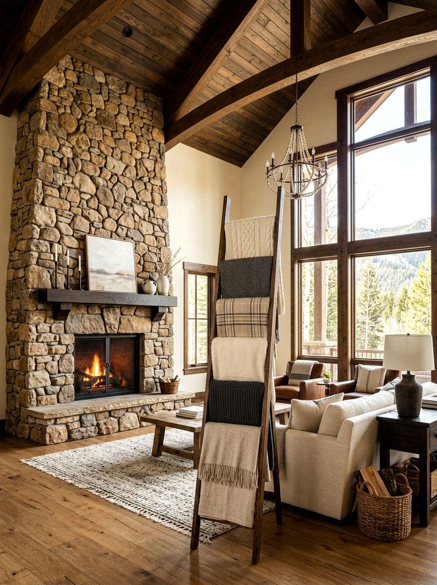 Tall Blanket Ladder - 30 blanket ladder ideas
