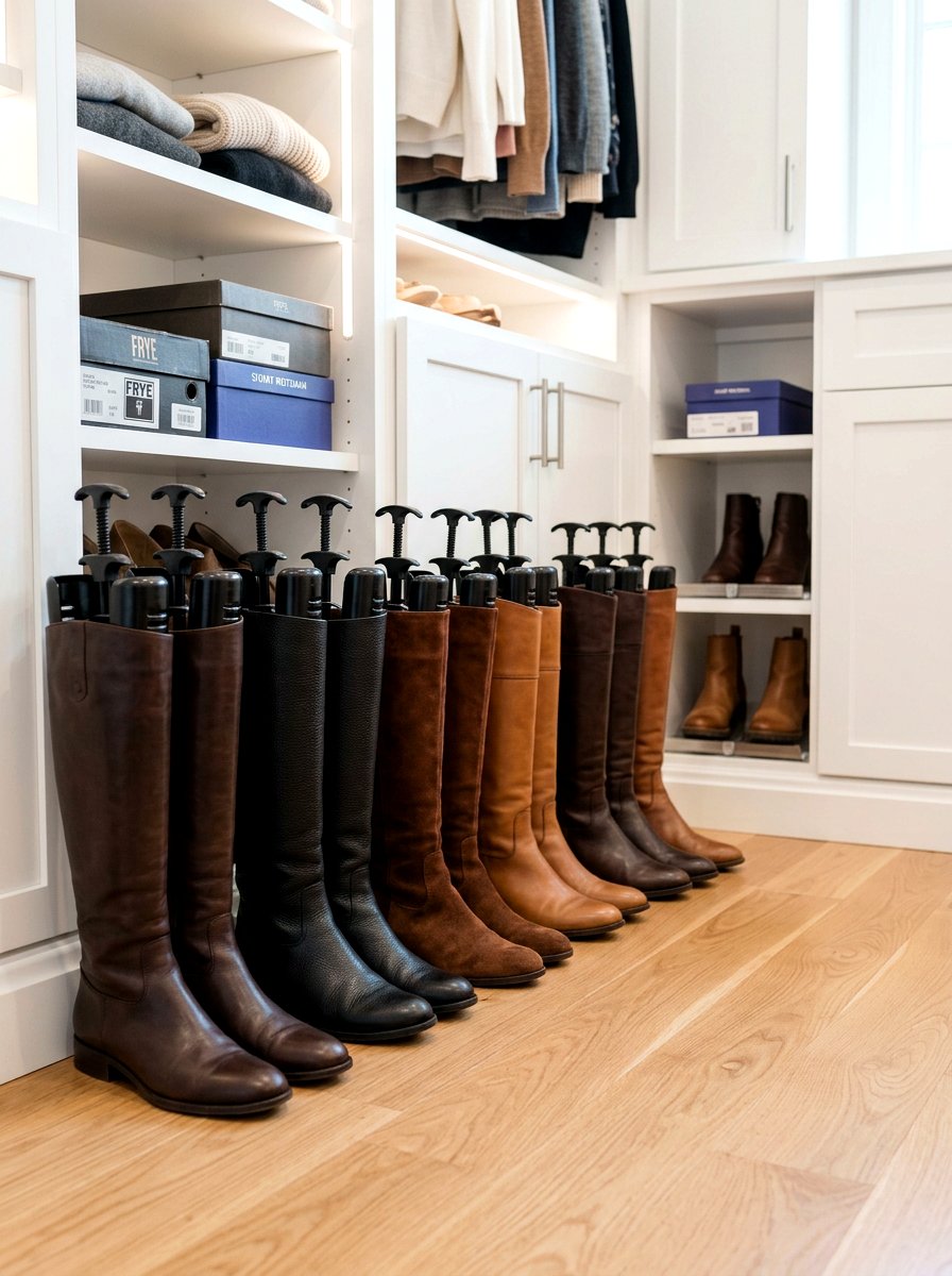 Tall Boot Shapers - 30 organizing small closets ideas