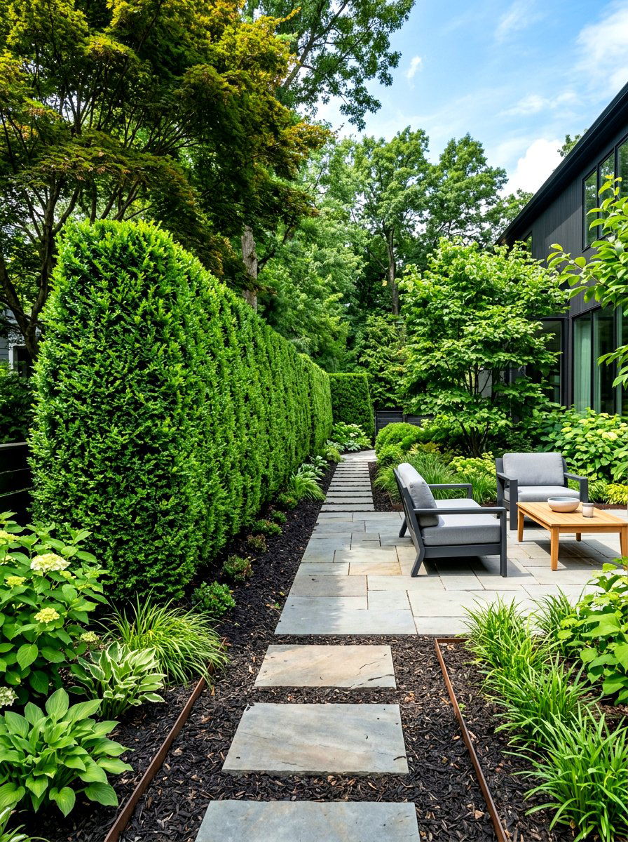 Tall Boxwood Hedge - 30 living privacy wall ideas