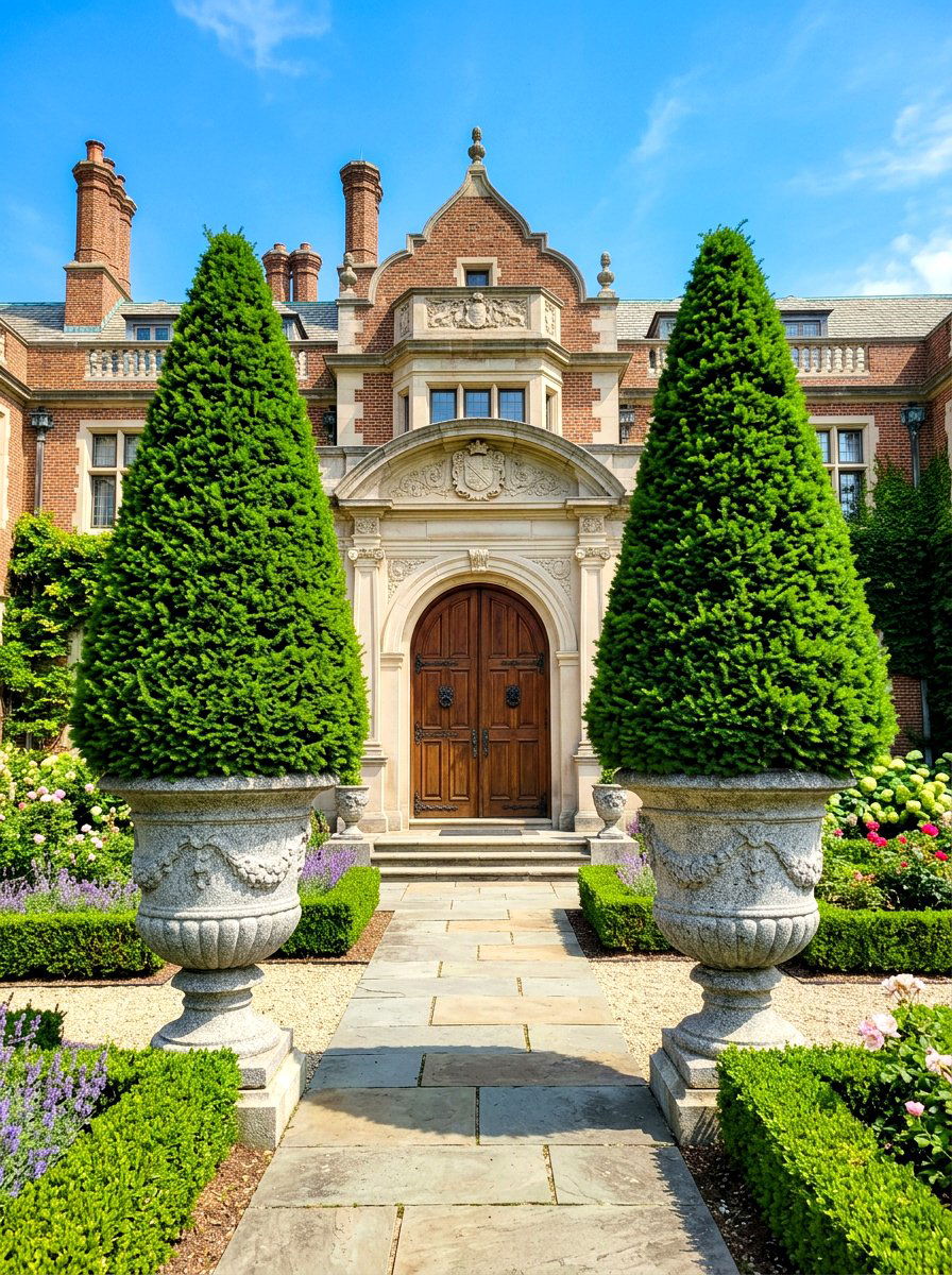 Tall Cone Topiary - 30 front porch topiary ideas