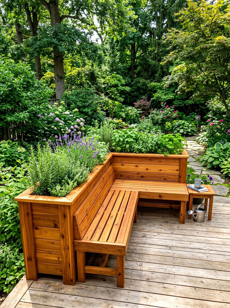 Tall Deck Planter Bench - 30 deck planter bench ideas